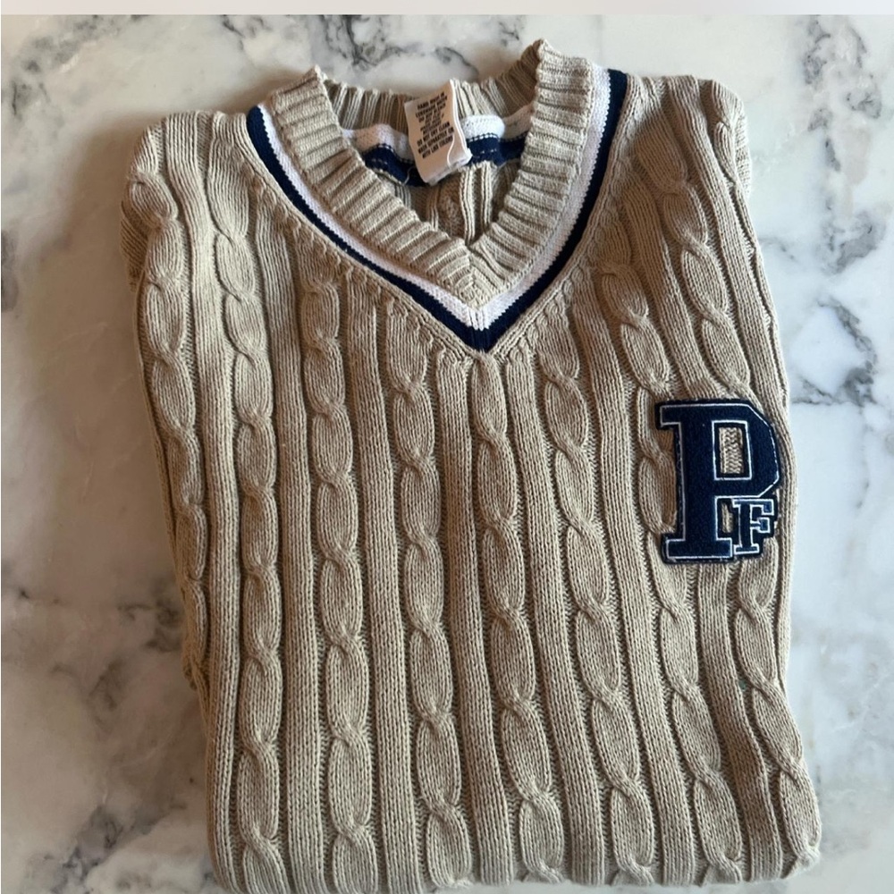 Men's Beige Cable Knit Sweater